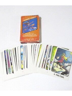 Vintage Karma Tarot Deck Birgit Boline Erfurt Surreal Art US Games -Box Flaws-